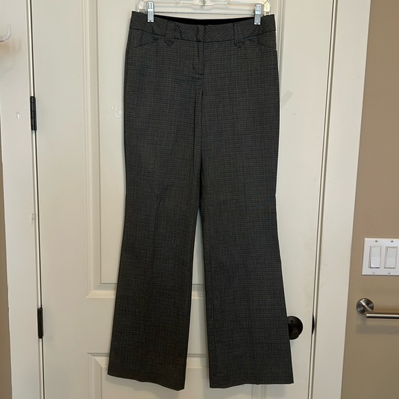 Express Design Studio “Editor”Black Gray Tan Micro- Plaid Career Pants Women’s 2 - Picture 1 of 11